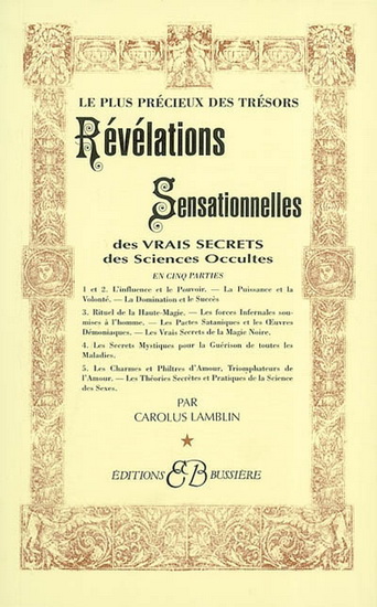 Révélations sensationnelles - CAROLUS LAMBLIN