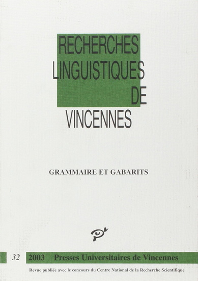 Recherches linguistiques de Vincennes. - COLLECTIF