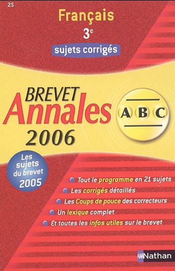 Brevet corrigés, français - COLLECTIF