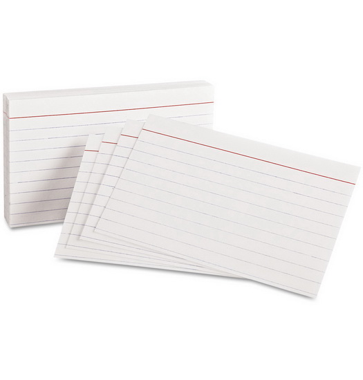 Fiches lignées 3x5 blanche