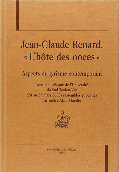 Jean-Claude Renard, l&#39;hôte des noces - JEAN-CLAUDE RENARD
