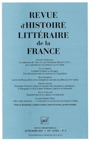 Revue d&#39;histoire littéraire de la Franc - COLLECTIF