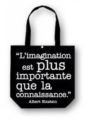 Sac Einstein noir "L'imagination est... - XXV