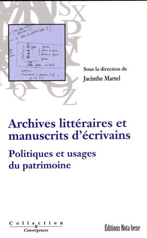 Archives littéraires et manuscrits... - JACINTHE MARTEL