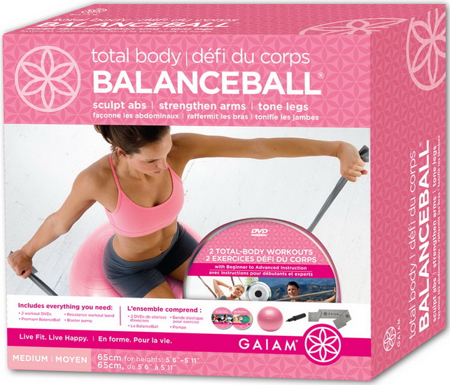 Ens. DVD & balle d'équilibre 65cm rose - ACCESSOIRES