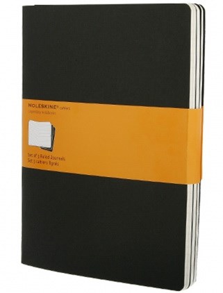 Ens. 3 carnets l. feuilles détachables XLarge noir