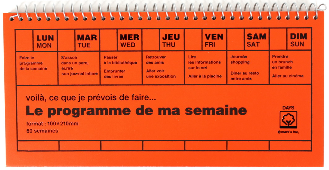 Agenda perpétuel Programme..semaine orange - 