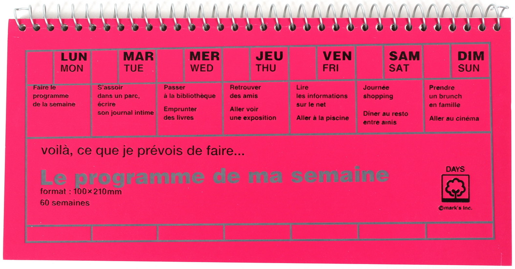 Agenda perpétuel Programme...semaine rose - 